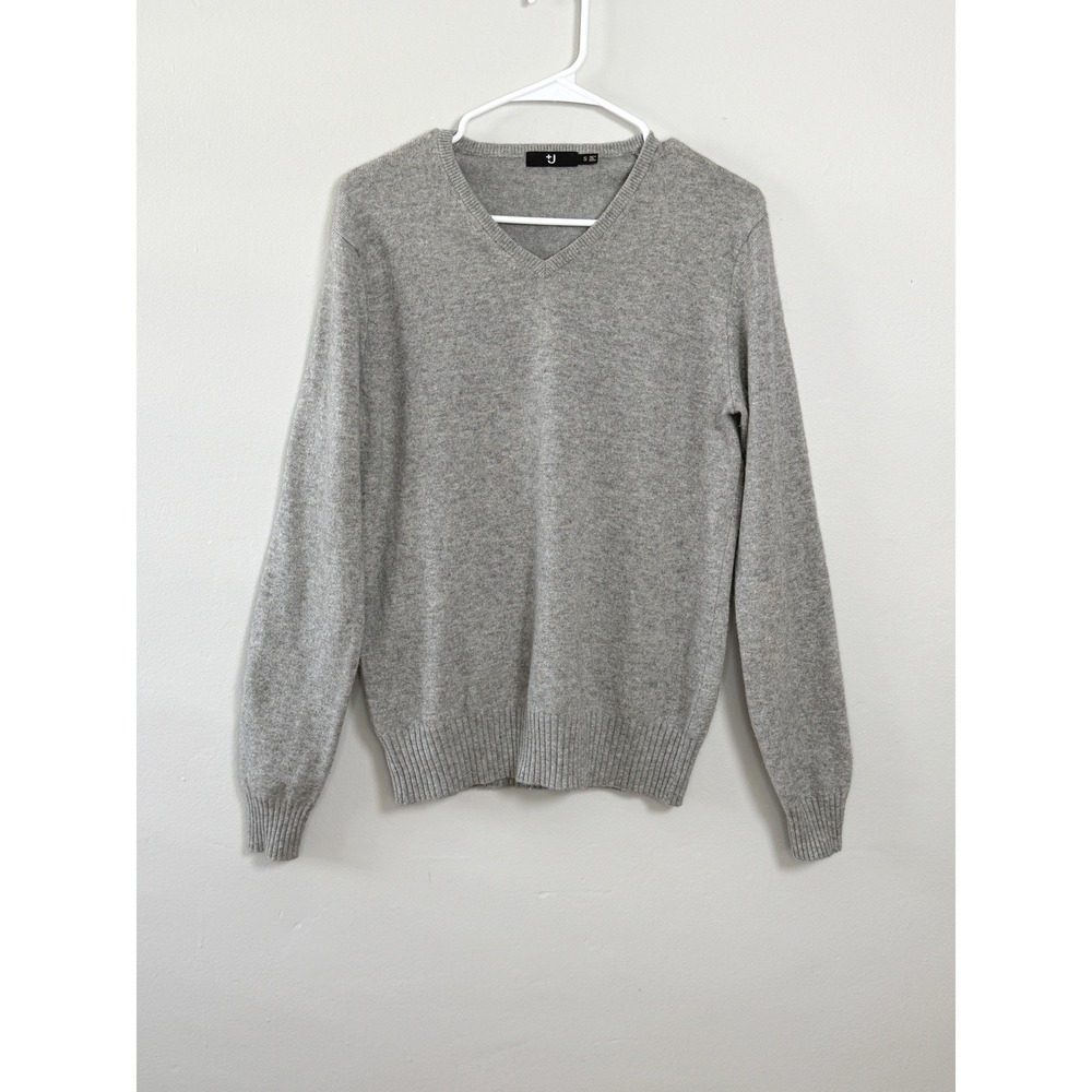 Uniqlo +J Jil Sander Cashmere Blend Sweater Women S Gray V-Neck Minimalist Layer